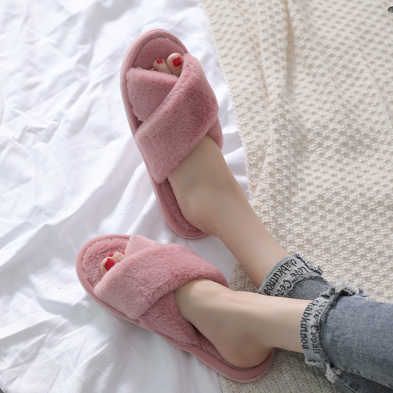 Wholesale Cross Plush Slippers